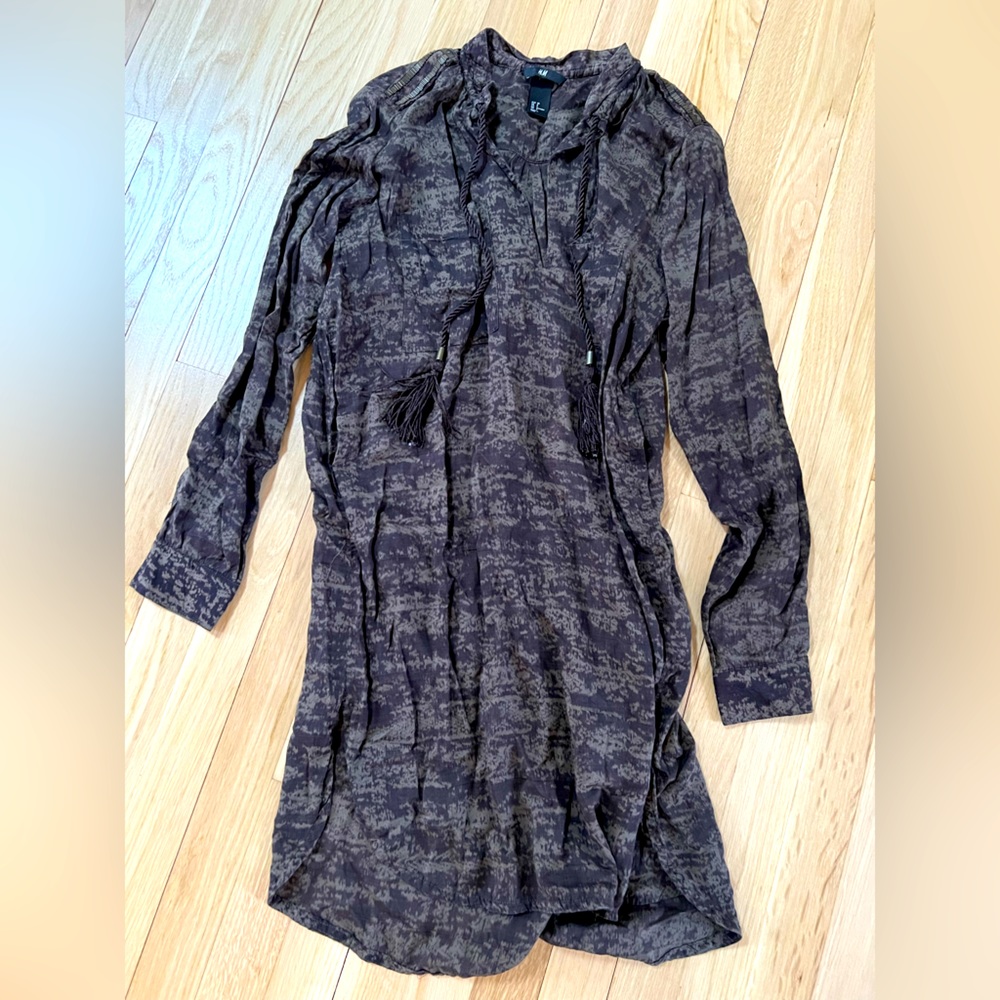 H&M olive black dress, size 8